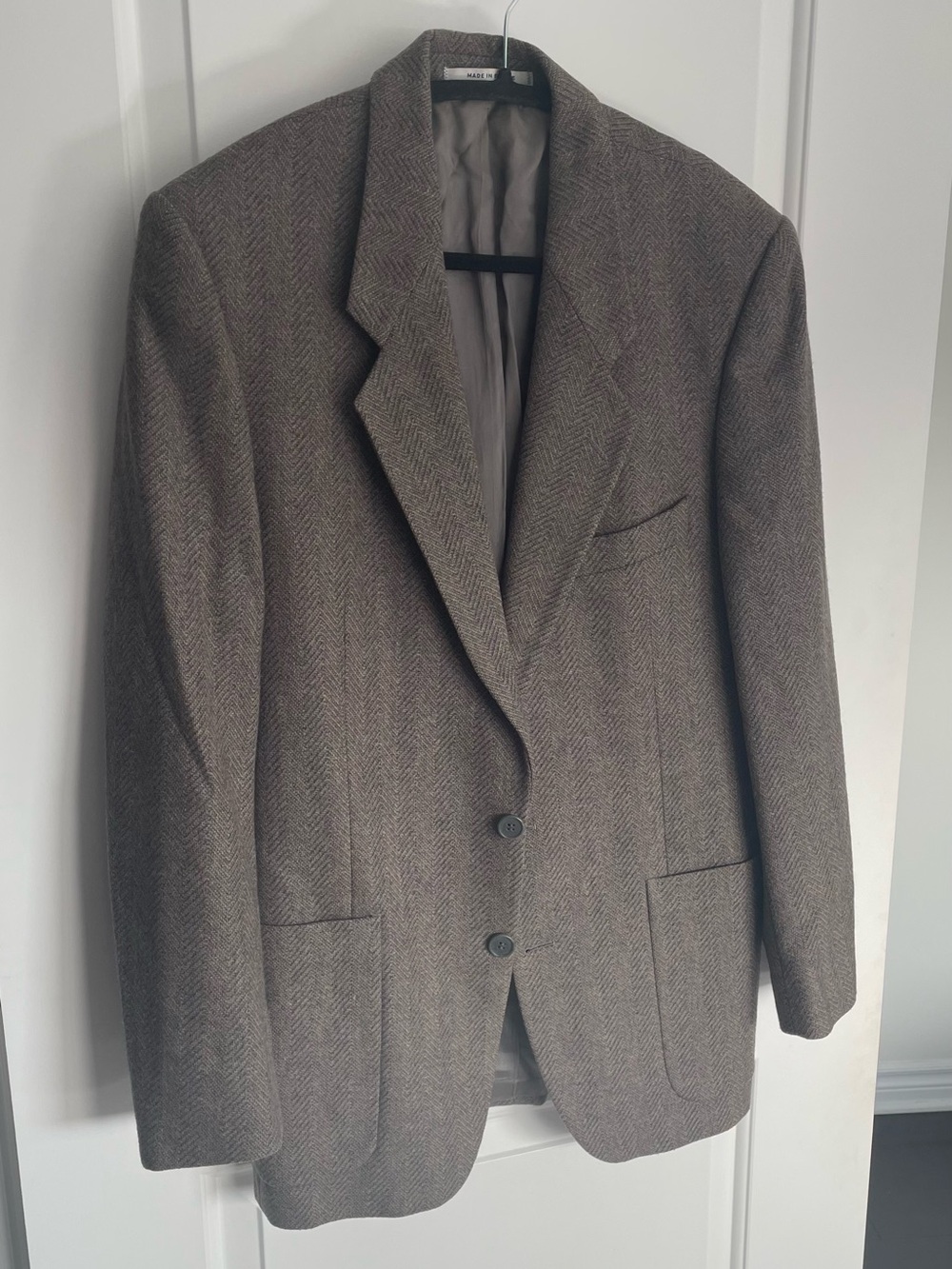 Yves Saint Laurent Herringbone Sport Coat - Brown Gray